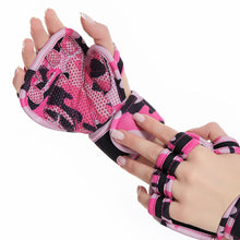 Load image into Gallery viewer, 1 Pair Sports Fitness Leather Breathable Gloves Outdoor Mountain Bike Half Finger Riding Silicone Shock-Proof Gloves
