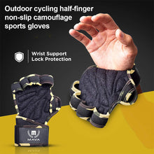Load image into Gallery viewer, 1 Pair Sports Fitness Leather Breathable Gloves Outdoor Mountain Bike Half Finger Riding Silicone Shock-Proof Gloves
