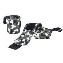 Load image into Gallery viewer, 1Pair Camo Nylon Wrap Pressure Wrist Strap Sports Fitness Hard Pull Adjustable Booster Strap
