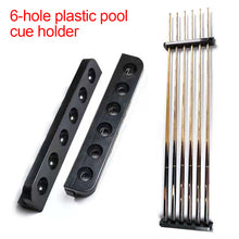 Load image into Gallery viewer, 1 Pair Pool Cue 6-Hole Plastic Rod Holder Universal Wall Hanging Rod Holder Prevents The Deformation Of The Cue Saves Storage Space Billiard Accessories
