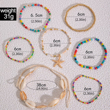 Load image into Gallery viewer, 1 Set Shell Bracelets Hand Woven Bracelet For Women Summer Beach Vacation Adjustable Wax Rope Chain Bracelet Jewelry Accessories Gift
