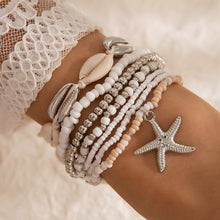 Load image into Gallery viewer, 1 Set Shell Bracelets Hand Woven Bracelet For Women Summer Beach Vacation Adjustable Wax Rope Chain Bracelet Jewelry Accessories Gift
