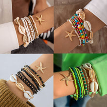 Load image into Gallery viewer, 1 Set Shell Bracelets Hand Woven Bracelet For Women Summer Beach Vacation Adjustable Wax Rope Chain Bracelet Jewelry Accessories Gift
