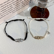 Load image into Gallery viewer, 2 Pcs/Set Magnetic Couple Bracelet Stylish Versatile Adjustable Woven Hand Rope Love Lock and Key Bracelet Women Men Hand Jewelry
