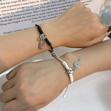 Load image into Gallery viewer, 2 Pcs/Set Magnetic Couple Bracelet Stylish Versatile Adjustable Woven Hand Rope Love Lock and Key Bracelet Women Men Hand Jewelry
