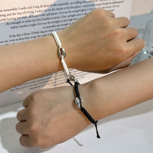 Load image into Gallery viewer, 2 Pcs/Set Magnetic Couple Bracelet Stylish Versatile Adjustable Woven Hand Rope Love Lock and Key Bracelet Women Men Hand Jewelry
