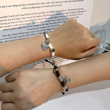 Load image into Gallery viewer, 2 Pcs/Set Magnetic Couple Bracelet Stylish Versatile Adjustable Woven Hand Rope Love Lock and Key Bracelet Women Men Hand Jewelry
