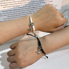 Load image into Gallery viewer, 2 Pcs/Set Magnetic Couple Bracelet Stylish Versatile Adjustable Woven Hand Rope Love Lock and Key Bracelet Women Men Hand Jewelry
