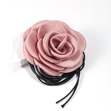 Load image into Gallery viewer, Fabric Floral Necklace Large Flower Choker Necklace for Women Romantic Fabric Collar Jewelry on Neck Accessories

