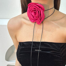 Load image into Gallery viewer, Fabric Floral Necklace Large Flower Choker Necklace for Women Romantic Fabric Collar Jewelry on Neck Accessories
