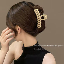 Load image into Gallery viewer, Korean Coffee Beige Large Hair Claw Acrylic Hairpin Geometry Barrette Crab Hair Clips Hairpin Femme Girl Hair Accessories
