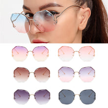 Load image into Gallery viewer, Rimless Cut Edge Sunglasses Irregular Circle Fashion Popular Women Men Shades Small Square Sun Glasses For Female Male
