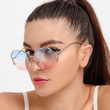 Load image into Gallery viewer, Rimless Cut Edge Sunglasses Irregular Circle Fashion Popular Women Men Shades Small Square Sun Glasses For Female Male
