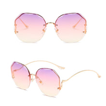 Load image into Gallery viewer, Rimless Cut Edge Sunglasses Irregular Circle Fashion Popular Women Men Shades Small Square Sun Glasses For Female Male
