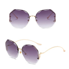 Load image into Gallery viewer, Rimless Cut Edge Sunglasses Irregular Circle Fashion Popular Women Men Shades Small Square Sun Glasses For Female Male
