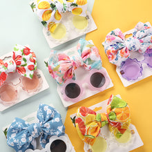 Load image into Gallery viewer, Children Sunglasses Headband Set Fashion Kids 2Pcs Cute UV-proof Glasses band Set Solid Color Hair Bows Girl Soft Nylon Children's Accessories
