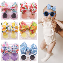 Load image into Gallery viewer, Children Sunglasses Headband Set Fashion Kids 2Pcs Cute UV-proof Glasses band Set Solid Color Hair Bows Girl Soft Nylon Children's Accessories
