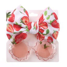 Load image into Gallery viewer, Children Sunglasses Headband Set Fashion Kids 2Pcs Cute UV-proof Glasses band Set Solid Color Hair Bows Girl Soft Nylon Children's Accessories
