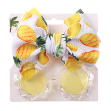 Load image into Gallery viewer, Children Sunglasses Headband Set Fashion Kids 2Pcs Cute UV-proof Glasses band Set Solid Color Hair Bows Girl Soft Nylon Children's Accessories
