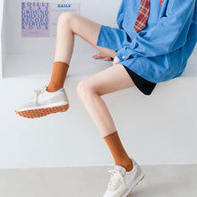 Load image into Gallery viewer, Women's Socks Solid Color Sock Summer Thin Mid Tube Socks Velvet Breathable Long Socks Candy-colored Girl Daily Loose Socks
