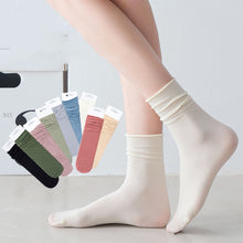 Load image into Gallery viewer, Women's Socks Solid Color Sock Summer Thin Mid Tube Socks Velvet Breathable Long Socks Candy-colored Girl Daily Loose Socks
