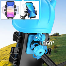 Load image into Gallery viewer, Cartoon Motorcycle Small Helmet Rider Mobile Phone Holder and Electric Bicycle Navigation Mobile Phone Holder Waterproof Sunshade
