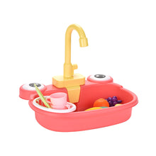 Load image into Gallery viewer, Kids Kitchen Sink Toys Simulation Electric Dishwasher Mini Kitchen Food Pretend Play House Toy Set Children Role Play Girl Toys
