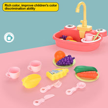 Load image into Gallery viewer, Kids Kitchen Sink Toys Simulation Electric Dishwasher Mini Kitchen Food Pretend Play House Toy Set Children Role Play Girl Toys
