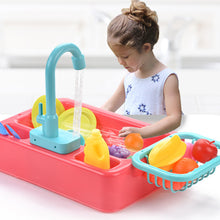 Load image into Gallery viewer, Kids Kitchen Sink Toys Simulation Electric Dishwasher Mini Kitchen Food Pretend Play House Toy Set Children Role Play Girl Toys
