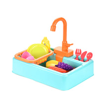 Load image into Gallery viewer, Kids Kitchen Sink Toys Simulation Electric Dishwasher Mini Kitchen Food Pretend Play House Toy Set Children Role Play Girl Toys
