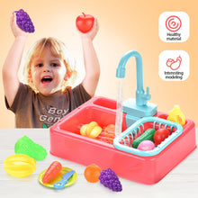 Load image into Gallery viewer, Kids Kitchen Sink Toys Simulation Electric Dishwasher Mini Kitchen Food Pretend Play House Toy Set Children Role Play Girl Toys
