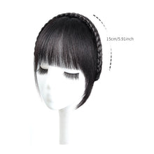 Load image into Gallery viewer, Wig Women's Braids Headbands Bangs One Piece Natural Hair White Hair on The Forehead Invisible Seamless Thick Bangs Wig Piece
