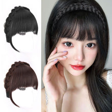 Load image into Gallery viewer, Wig Women's Braids Headbands Bangs One Piece Natural Hair White Hair on The Forehead Invisible Seamless Thick Bangs Wig Piece
