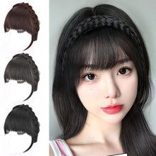 Load image into Gallery viewer, Wig Women's Braids Headbands Bangs One Piece Natural Hair White Hair on The Forehead Invisible Seamless Thick Bangs Wig Piece
