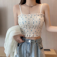 Load image into Gallery viewer, Small Floral Camisole Women Cute Tank Top Girl Summer Sexy All-match Casual One-piece Underwear With Bra Pad
