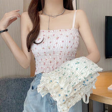 Load image into Gallery viewer, Small Floral Camisole Women Cute Tank Top Girl Summer Sexy All-match Casual One-piece Underwear With Bra Pad
