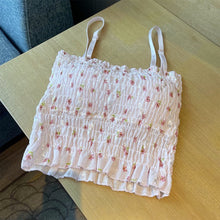 Load image into Gallery viewer, Small Floral Camisole Women Cute Tank Top Girl Summer Sexy All-match Casual One-piece Underwear With Bra Pad
