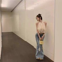 Load image into Gallery viewer, Halter Chiffon Sleeveless Style Top Chiffon Blouse Women Sexy Sweet Females Aesthetic Tank Top Korean Style
