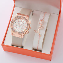 Load image into Gallery viewer, Watches Set Rhinestone Women Fashion Elegant Wristwatch Quartz Watch For Girl Ladies Clock Relogio Feminino Casual Small Dial Quartz Fashion Steel Strip Watch
