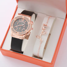 Load image into Gallery viewer, Watches Set Rhinestone Women Fashion Elegant Wristwatch Quartz Watch For Girl Ladies Clock Relogio Feminino Casual Small Dial Quartz Fashion Steel Strip Watch
