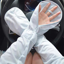 Load image into Gallery viewer, Arm Sleeves For Women Men Ice Silk Covering Fingers Outdoor Ultraviolet-proof Sunscreen Sleeves Colorful Breathable Arm Sleeves
