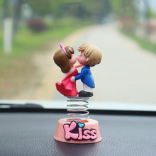 Load image into Gallery viewer, 2Pcs/Set Cute Cartoon Couple Spring Shaking Head Car Dashboard Doll Ornament Decoration Auto Interior Accessories for Gift
