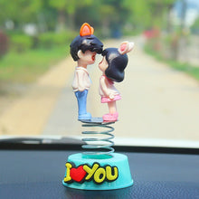 Load image into Gallery viewer, 2Pcs/Set Cute Cartoon Couple Spring Shaking Head Car Dashboard Doll Ornament Decoration Auto Interior Accessories for Gift
