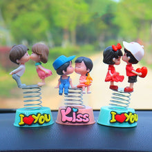 Load image into Gallery viewer, 2Pcs/Set Cute Cartoon Couple Spring Shaking Head Car Dashboard Doll Ornament Decoration Auto Interior Accessories for Gift

