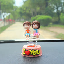 Load image into Gallery viewer, 2Pcs/Set Cute Cartoon Couple Spring Shaking Head Car Dashboard Doll Ornament Decoration Auto Interior Accessories for Gift
