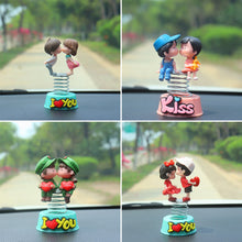 Load image into Gallery viewer, 2Pcs/Set Cute Cartoon Couple Spring Shaking Head Car Dashboard Doll Ornament Decoration Auto Interior Accessories for Gift

