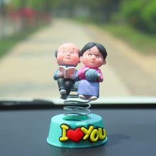 Load image into Gallery viewer, 2Pcs/Set Cute Cartoon Couple Spring Shaking Head Car Dashboard Doll Ornament Decoration Auto Interior Accessories for Gift

