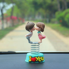 Load image into Gallery viewer, 2Pcs/Set Cute Cartoon Couple Spring Shaking Head Car Dashboard Doll Ornament Decoration Auto Interior Accessories for Gift
