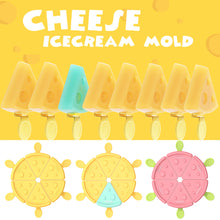 Load image into Gallery viewer, Cute Cheese Ice Cream Mold Popsicle Siamese Molds With Lid DIY Dessert Popsicle Moulds Tray Ice Cube Maker Summer Kitchen Tool Party Supplies
