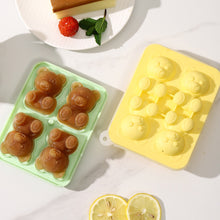 Load image into Gallery viewer, 4Grid Silicone Mold 3D Bear Shape Ice Cube Maker Chocolate Mould Candy Dough Mold For Coffee Milk Tea Whiskey Household Ice Mold
